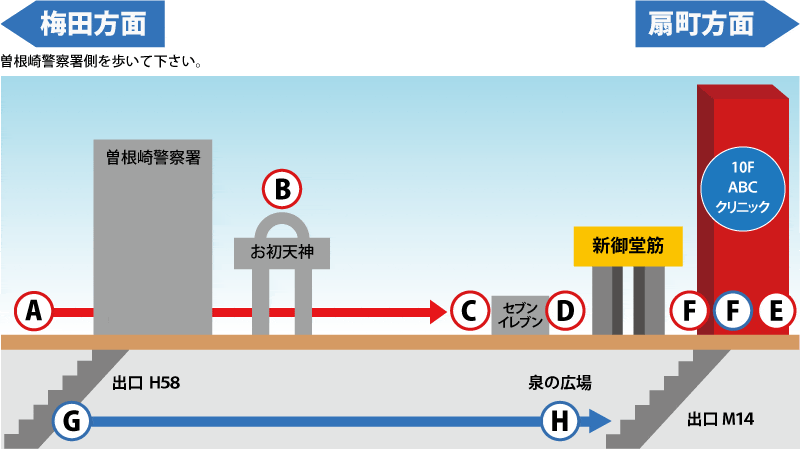 梅田駅案内図